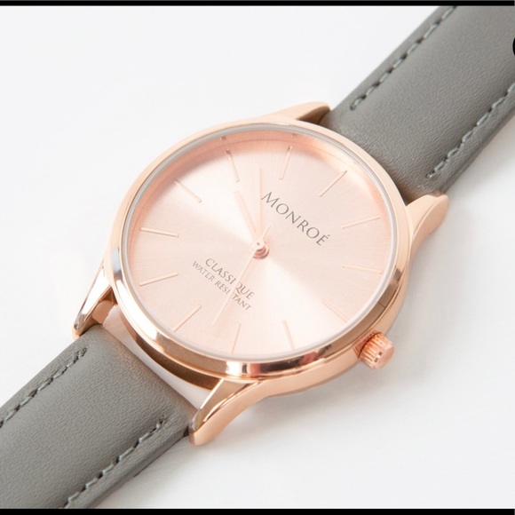 Monroe Sunburst Sole’rose Watch Gray Leather - Picture 8 of 15